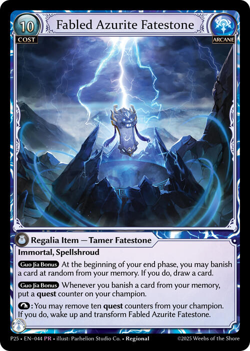 Fabled Azurite Fatestone // Seiryuu, Azure Dragon (044) [Promotional Cards]